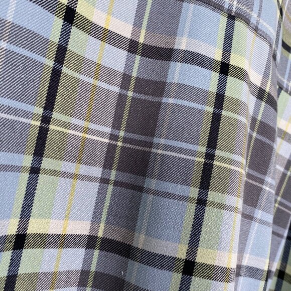 TOMMY BAHAMA Mens 100% Silk Size XL Blue & Green Plaid Button-Up Shirt - Picture 5 of 8